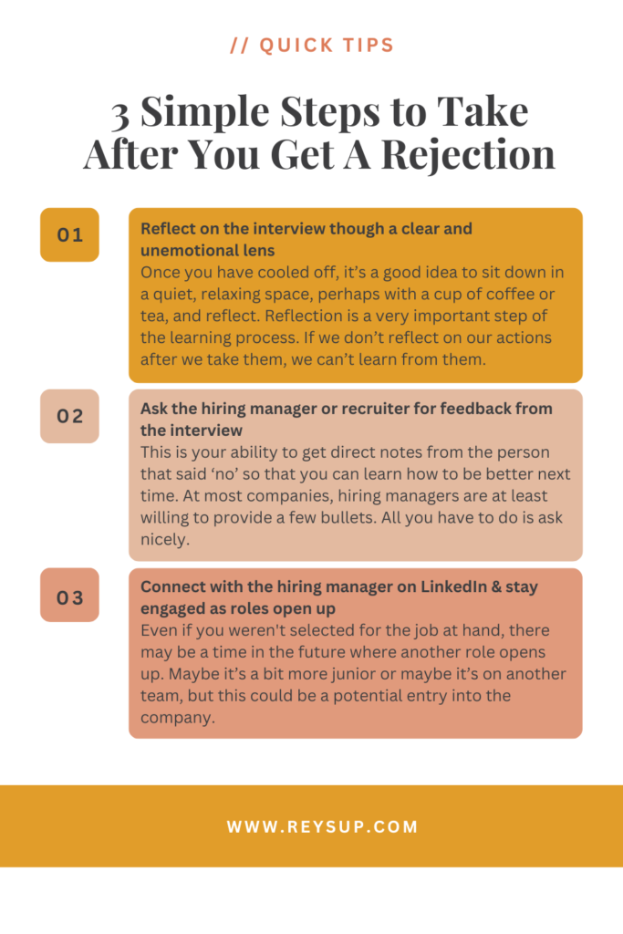 steps to take after you get a rejection email