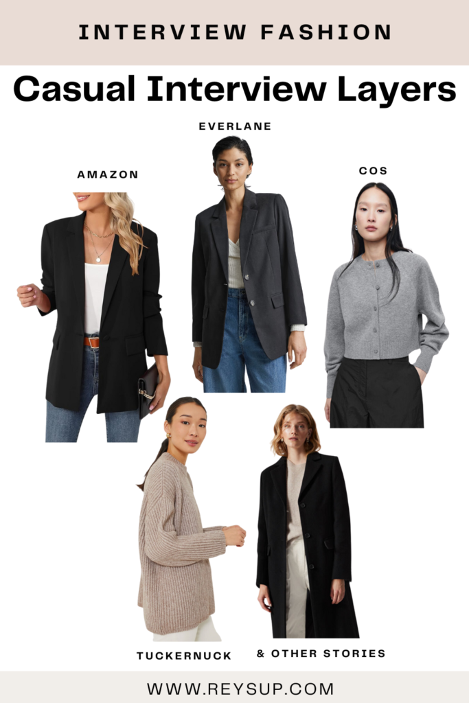 Layers options for Fall Casual Interview Outfits