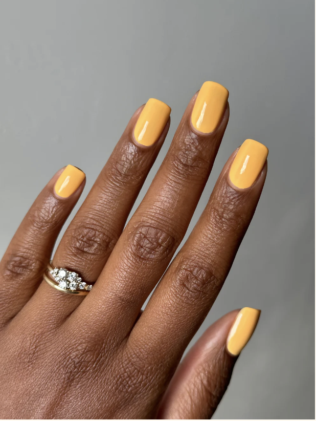 chic nail designs for fall with a yellow example