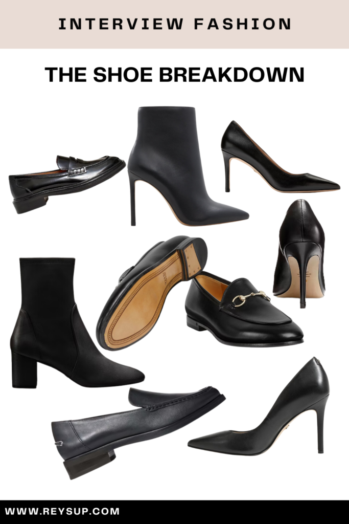 shoe options for Fall Formal Interview Outfits