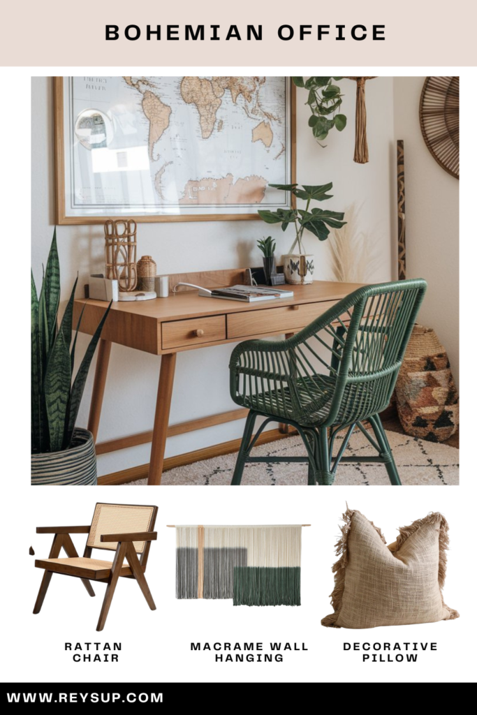 bohemian office decor ideas